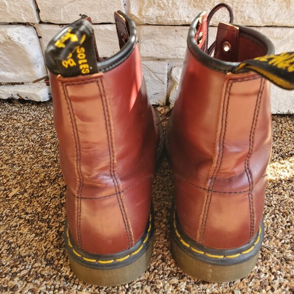 Burgundy/ Brown Dr. Marten Airwair Boots - Picture 3 of 6